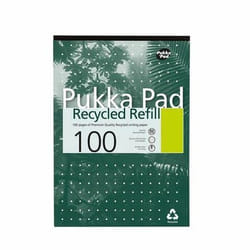 Pukka Pukka Pad Recycled Refill Pad A4 100 Recycled Pages 80gsm 4 Hole