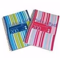 Polypropylene covered spiral notebook with 80gsm micro-perforated pre-punched paper. Twin wire binding allows pages to open f ...