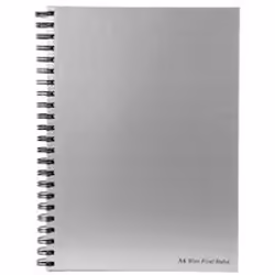 Pukka Pad Silver and Black Wirebound Case Book. Sidebound. hardbacked book with quality 90gsm feint ruled paper. perforated f ...