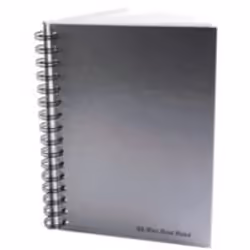 Pukka Pad Silver and Black Wirebound Case Book. Sidebound. hardbacked book with quality 90gsm feint ruled paper. perforated f ...