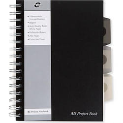 Pukka A5 Wirebound Polypropylene Cover Project Book Ruled 250 Pages Bl