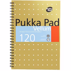 Pukka Pukka Pad Vellum A5 Wirebound Card Cover Ruled 120 Pages Yellow
