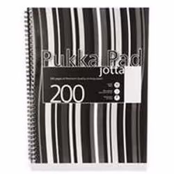 Pukka Jotta Polypropylene cover notebooks with black stripes. Features 200 pages of feint and margin 80 gsm high quality whit ...