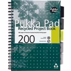 Pukka Pad Polypropylene Project Book. Made from 97% recycled materials. High quality feint ruled 80 gsm paper with margins an ...