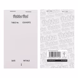 Pukka Restaurant Pad NCR Duplicate Numbered Pages 95mm x 165mm White (