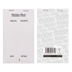 Pukka Restaurant Pad NCR Triplicate Numbered Pages 95mm x 165mm White