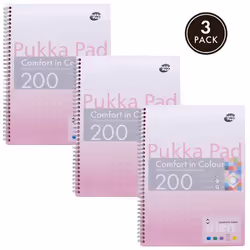 Pukka Irlen Jotta A4 Wirebound 200 Rose Perforated Pages Paper Tinted