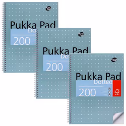 Pukka Metallic Jotta Notepad Wirebound A4 5mm Dotted Grid 4 Hole Punch
