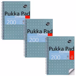 Pukka Metallic Jotta Notepad Wirebound A5 5mm Dotted Grid 200 Perforat