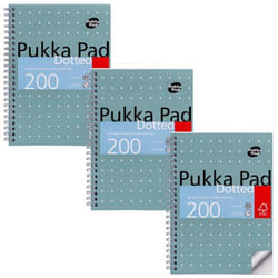 Pukka Metallic Jotta Notepad Wirebound A5 5mm Dotted Grid 200 Perforat