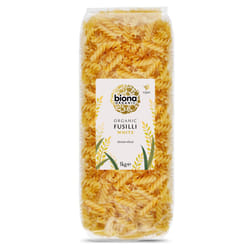 Organic White Fusilli 1kg, Pack of 1 - Made Using Fine Organic Durum Wheat - Bronze Extruded - Pair With Biona Pasta Sauces - For Everyday Italian