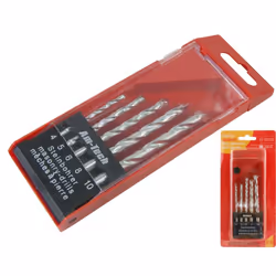 5pc Masonry Hammer Drill Set 4 5 6 8 10mm Straight Shank Concrete Stone
