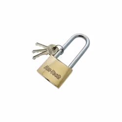 50mm Long Shackle Brass Padlock - Amtech Toolbox Heavy Duty 3 Keys Gate Locker -  50mm brass padlock long shackle amtech tool ...