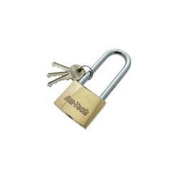 50mm Long Shackle Brass Padlock - Amtech Toolbox Heavy Duty 3 Keys Gate Locker -  50mm brass padlock long shackle amtech toolbox heavy duty 3 keys