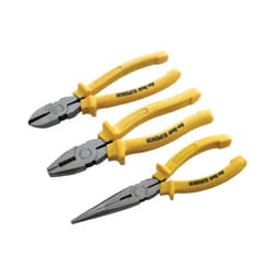 3 Piece Superior Plier Set -  set superior plier b0850 amtech nose combination long 3 3pc heavy duty piece cutting pliers