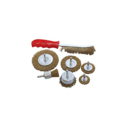 7pc Wire Brush Set Wheel Brushes Brass Hand Brush Wheel Rotary Cleaning Drill
