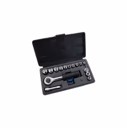 16pc 1/4" Drive Socket Set - 13mm 14 16 Piece Metric 4mm Imperial Ratchet Case - set socket drive 13mm 14 16 piece metric 4m ...