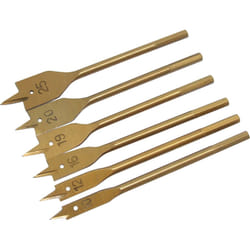 Amtech F1425 Flat Wood Bit Set Titanium (6 Pieces)