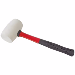 16oz White Rubber Mallet - Fibreglass Shaft -  mallet 16oz rubber white head club ball pein pin claw panel beating builder di ...