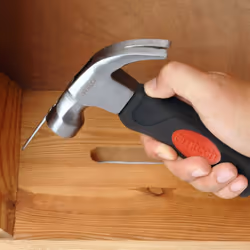 Amtech A0200B Magnetic Stubby Hammer 10oz Mini Hammer with Cushion Grip, Claw Hammer, Perfect for Pulling Nails, Silver, Black, 14.5cm x 21.5cm x
