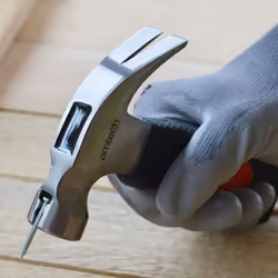 Amtech A0200B Magnetic Stubby Hammer 10oz Mini Hammer with Cushion Grip, Claw Hammer, Perfect for Pulling Nails, Silver, Black, 14.5cm x 21.5cm x