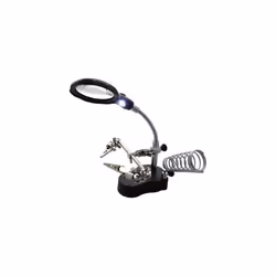 Helping Hand Magnifier Set And Soldering Stand With LED - Light Amtech Glass - led helping soldering stand hand magnifier li ...