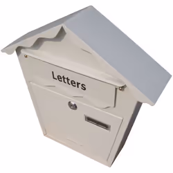 White Waterproof Post Box -  white post box amtech letterbox postbox secure indooroutdoor lockable garden mailbox