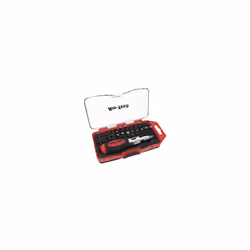 38pc Stubby Ratchet Screwdriver & Bit Set - ratchet screwdriver stubby set 38pc bit torx hex pozi slotted square handle tool ...