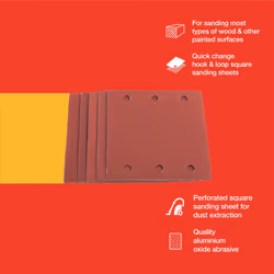 V4056 40 Piece Mixed grit Square Sanding Sheet Set (110mm x 100mm)