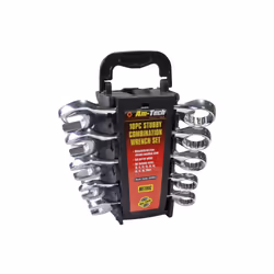 10 Piece Stubby Combination Wrench Set - Spanner 10mm19mm Amtech Short Ring - stubby set spanner combination 10mm19mm amtech ...