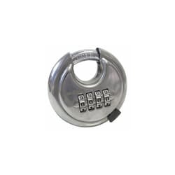 70mm 4 Digit Combination Disc Padlock - Security Steel Stainless Discus -  4 padlock digit combination disc 70mm security steel stainless discus