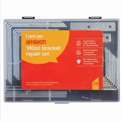 180pc Bracket Repair Kit Set Assorted Brackets and Screws Amtech