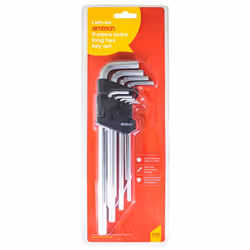 Hex (Allen) Key Set - Extra Long - Metric - 9 Piece