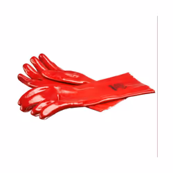 PVC Chemical Handling Gauntlets Gloves 355mm Cuffed Pair Industrial Agriculture