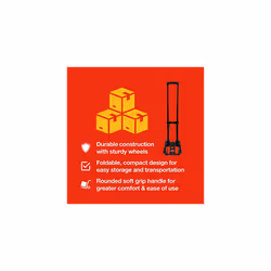 - Folding Hand Truck on Wheels for Moving Heavy Loads, Includes Cords to Secure Items, Durable, Lightweight, Collapsible for Easy Transport in Car