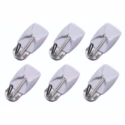 Amtech 6 Piece small, removable self-adhesive metal hook set