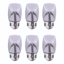 Amtech 6 Piece small, removable self-adhesive metal hook set