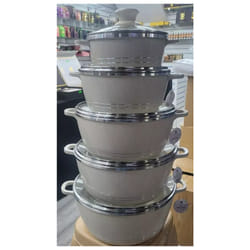 5PC Die Cast Non Stick Stockpot Cooking Pan Pot Set Cookware Induction Casserole