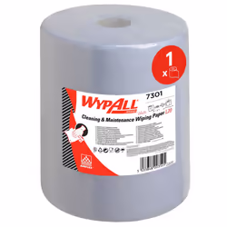 L20 Cleaning and Maintenance Wiping Paper 7301 - Extra Wide - 1 Blue Wiper Roll x 500 Paper Wipers (500 total)