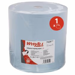 L30 Extra Wide Jumbo Roll Industrial Wiping Paper 7426 - Large Industrial Blue Roll - 1 x 670 Blue, 3 Ply Wiping Paper Sheets ...