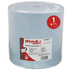 L30 Extra Wide Jumbo Roll Industrial Wiping Paper 7426 - Large Industrial Blue Roll - 1 x 670 Blue, 3 Ply Wiping Paper Sheets (670 Sheets Total)