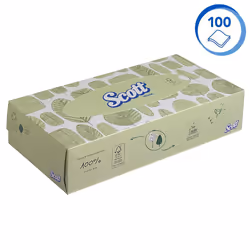 Scott, 8837, Facial Tissues , 2 Ply, White, 21 Boxes x 100 Sheets