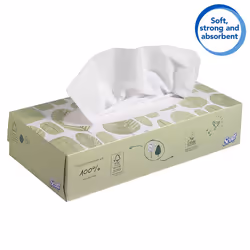 Scott, 8837, Facial Tissues , 2 Ply, White, 21 Boxes x 100 Sheets