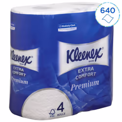 Kleenex Toilet Roll 8484 - 4 Ply Premium Toilet Paper - 24 Rolls x 160 White Toilet Tissue Sheets (3,840 sheets) , Pack of 24