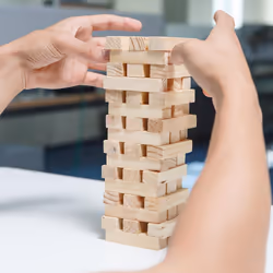 Wooden Tumbling Tower 48 PCS Stack Kids Family Party Game Toy