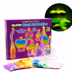 Childrens Bottle Glow Sand Art Set Make Your Own Activity Craft Kit Play Set