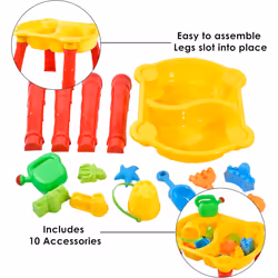 KandyToys Sand and Water Table with Lid and Accessories Kids Sandpit