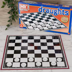 Classic Draughts Checkers Board Game Family Kids Traditional Folding Board Game
