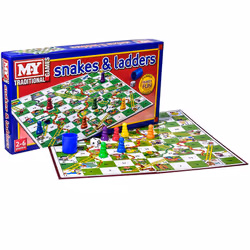 Kids Snakes and Ladders Board Game Traditional Children Games Play Set