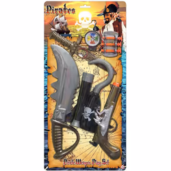 Childrens Pirate Role Play Weapon Set Toy Pistol Hook Sword Dagger Telescope 244